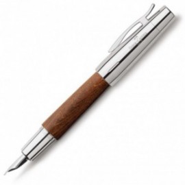 Faber Castell E-Motion Pearwood Brown Chrome  Fountain Pen 148200