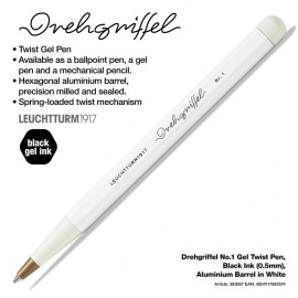 Leuchtturm 1917 Drehgriffel Nr.1  White gel Ballpoint pen, with black ink