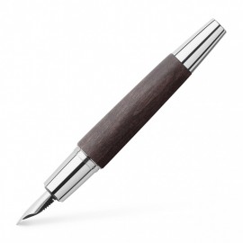 Faber Castell E-Motion Pearwood Black Chrome  Fountain Pen 148220