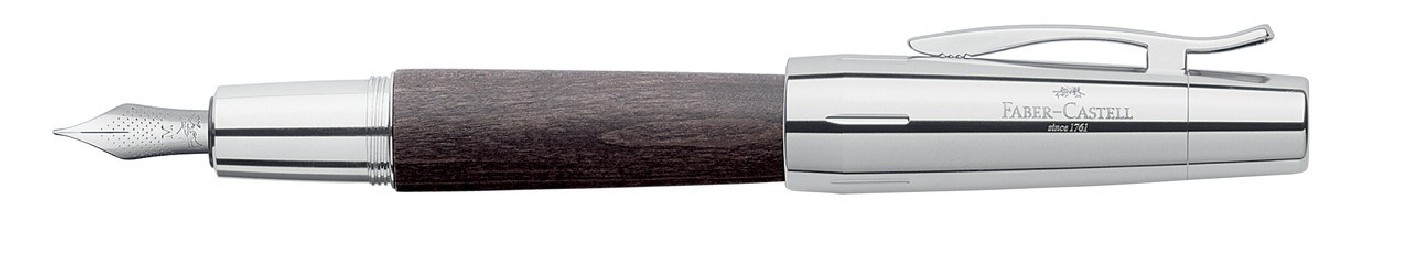 Faber Castell E-Motion Pearwood Black Chrome  Fountain Pen 148220