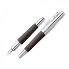 Faber Castell E-Motion Pearwood Black Chrome  Fountain Pen 148220
