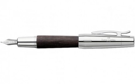 Faber Castell E-Motion Pearwood Black Chrome  Fountain Pen 148220