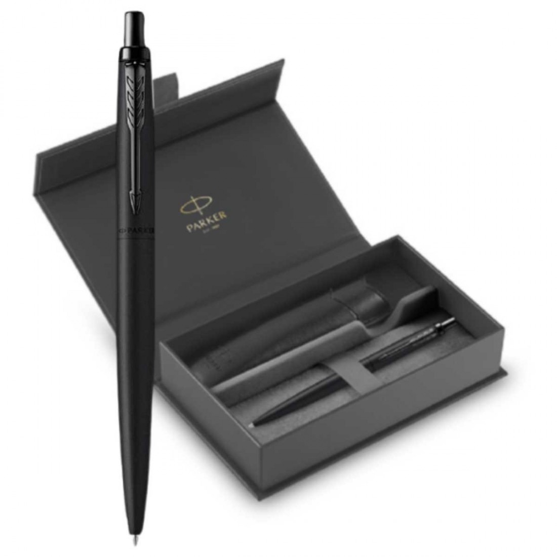 Parker Jotter XL Monochrome matte black ballpen and Black Pouch