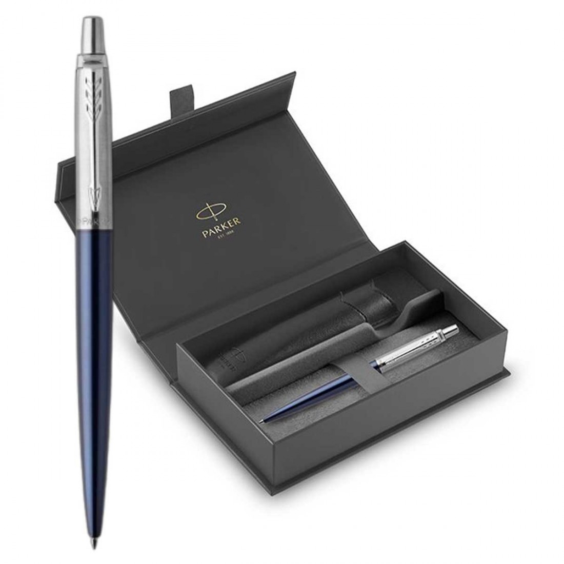 Parker Jotter Core Royal Blue CT ballpen and Black Pouch.
