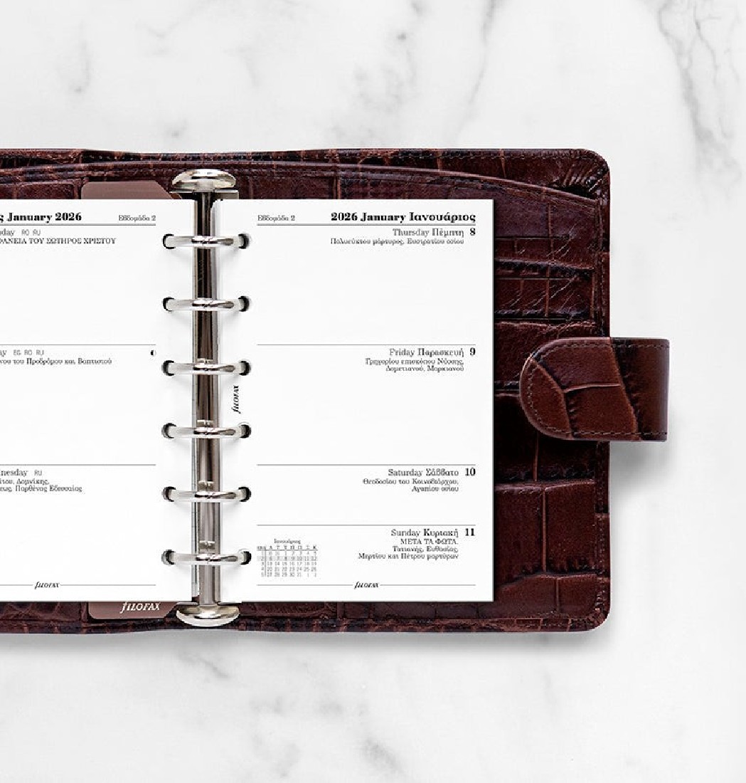 Refill Pocket 2026 Greek Week on two pages - Ελληνικό 26-68267 Filofax