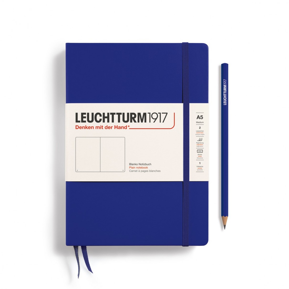 Leuchtturm 1917 Notebook A5 Ink Plain Hard Cover