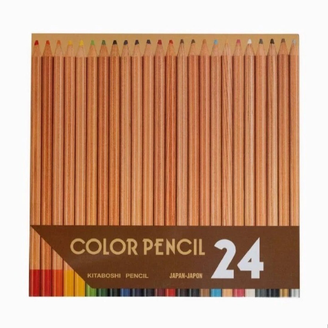 Kitaboshi 24 color pencils paper case Japan 11204