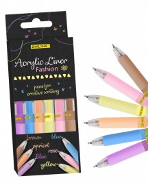Acrylic Liner Fashion, Pastel Colours, 6 pens 18632/6 Online
