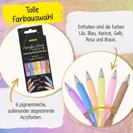 Acrylic Liner Fashion, Pastel Colours, 6 pens 18632/6 Online