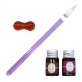 Glass Pen Afternoon Tea, Macarons and chocolate, with Pen Tray and 2 bottled inks