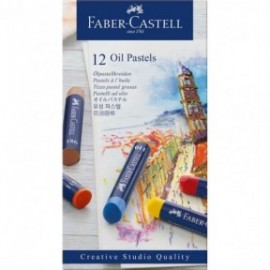 Faber Castell Oil pastels, cardboard wallet of 12, 127012