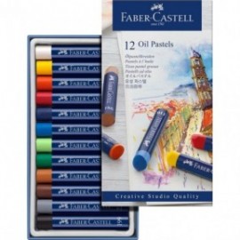 Faber Castell Oil pastels, cardboard wallet of 12, 127012