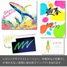 Pentel XGFLP-LM6STA Color Brush Pen Art Blush neon colours Set of 6