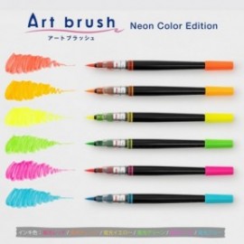 Pentel XGFLP-LM6STA Color Brush Pen Art Blush neon colours Set of 6