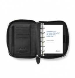 Filofax Organizer Pocket Norfolk Black Compact Zip 022401