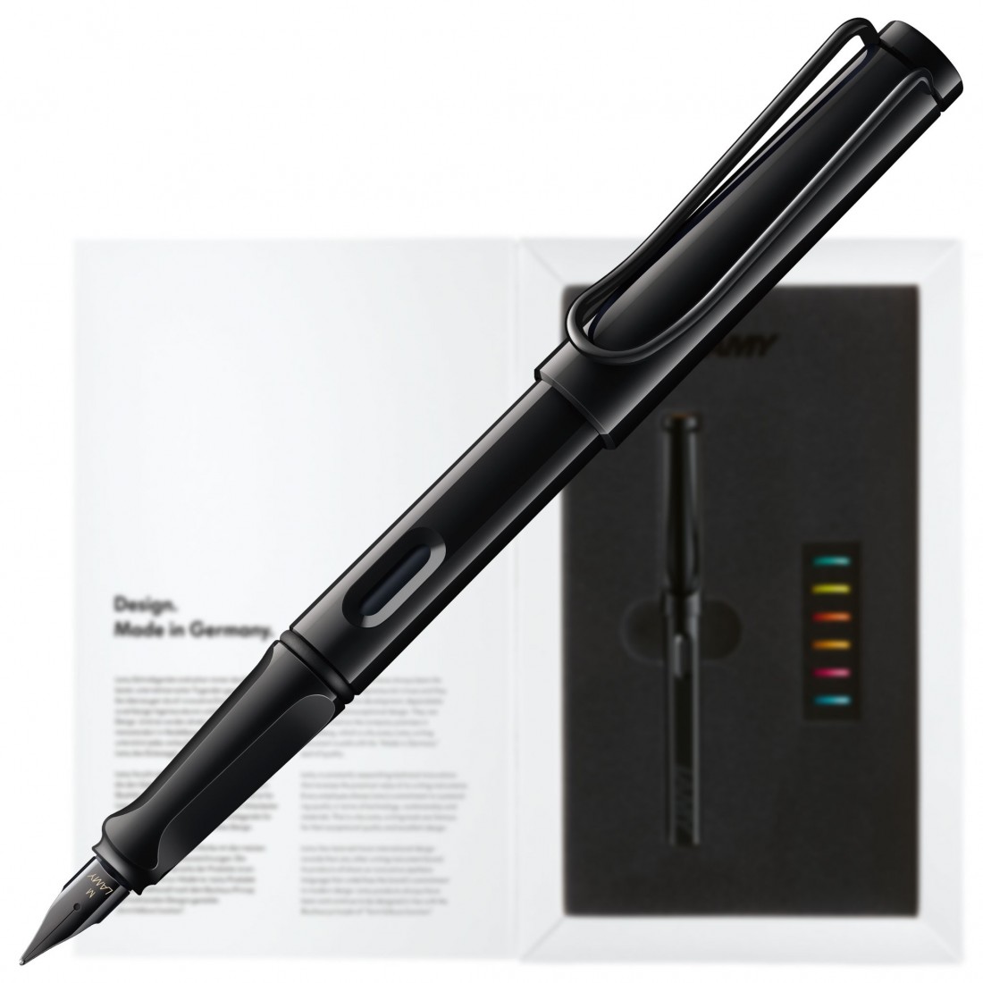 Lamy Safari All Black Multirings 0B2 Limited Edition Fountain Pen Set