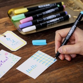 Tombow Fudenosuke Brush Pen Soft Tip 6 Pastel Color Set WS-BS6C