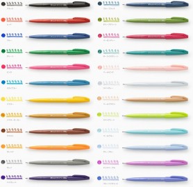 Pentel Brush Touch Sign Pen, Set of 24 Colours SES15C-24ST