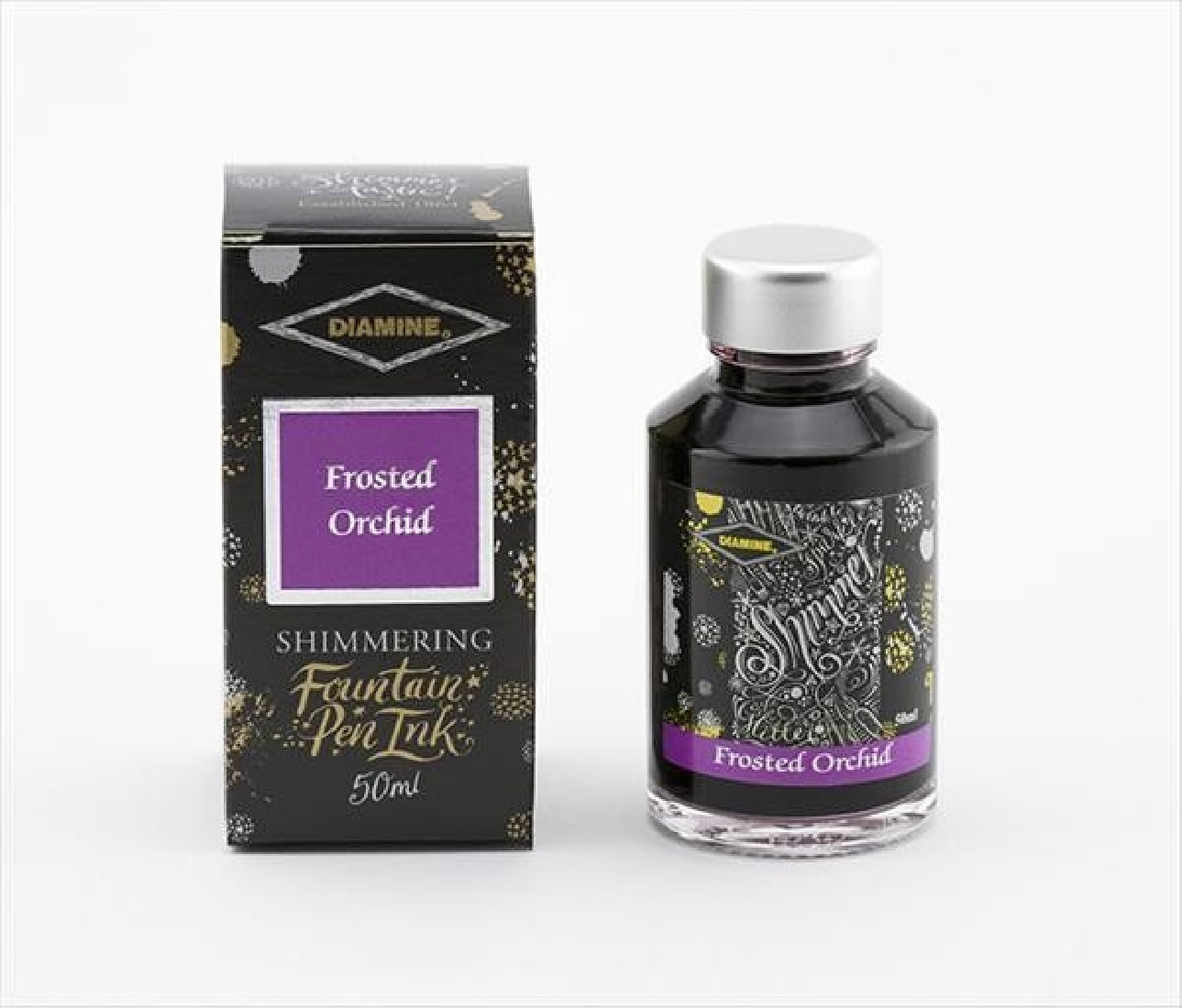 Diamine 50ml Frosted Orchid Fountain pen shimmer ink bottle