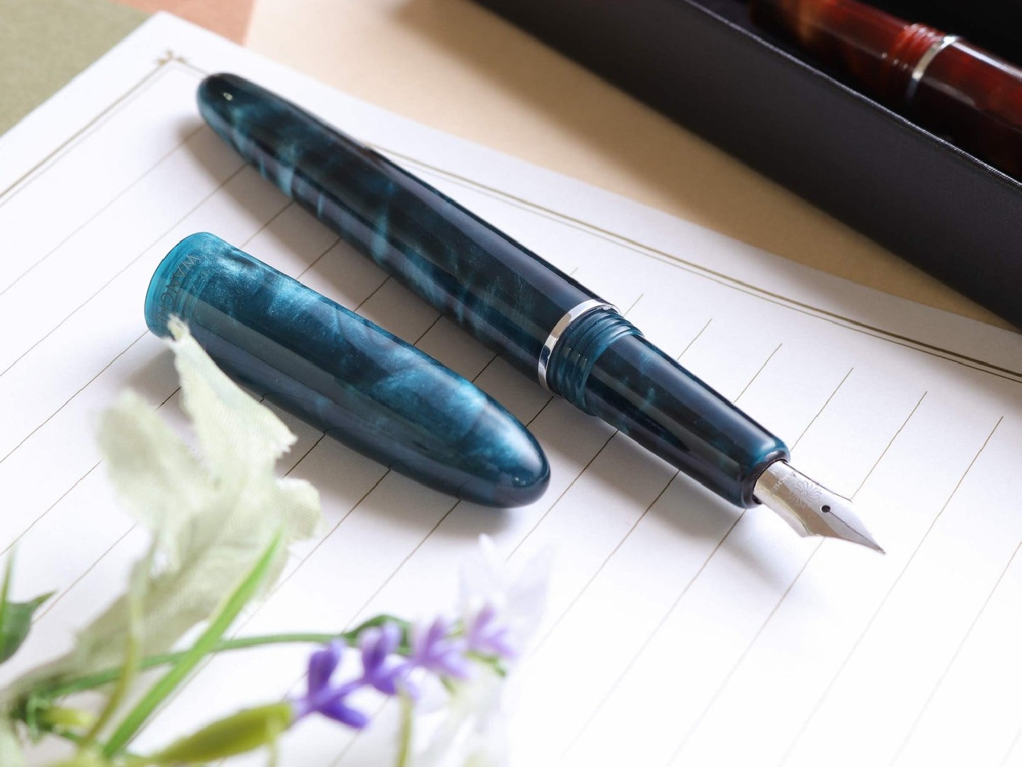 Wancher Mofu blueberry fountain pen with converter WF-1XONE-MOFU-BLUE