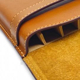 Pilot and Somes brown leather case for 5 instruments, SLS5-11-BN