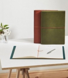 Paper Republic grand voyageur A4  olive green leather journal