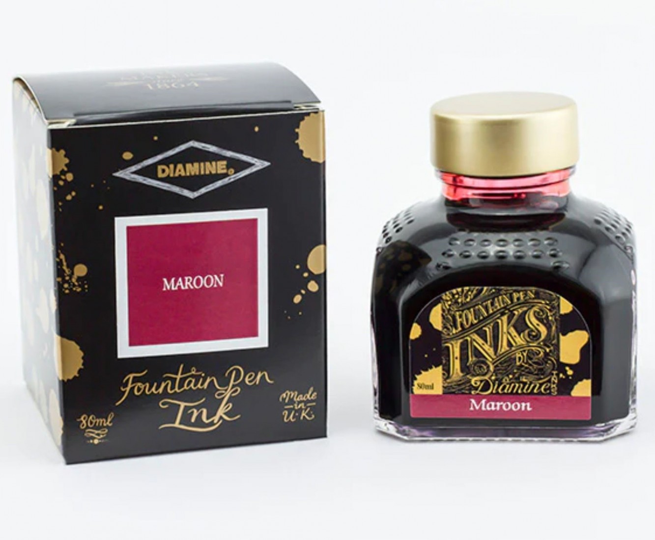 Diamine 80ml Maroon Fountain pen ink botle