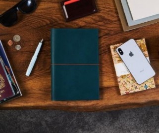 Paper Republic A5 Leather Le Portfolio Petrol Blue