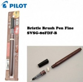 Pilot Brush Pen, Quick Drying, Professional Bristle Brush, Pigment, Fine Point, Black ink,  SVSG-80FDF-B