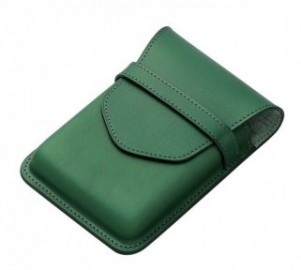 Pilot and Somes Green leather case for 5 instruments, SLS5-11-G