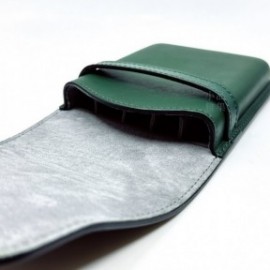 Pilot and Somes Green leather case for 5 instruments, SLS5-11-G