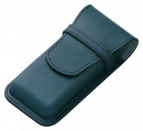 Pilot and Somes leather case for 3 pens, navy SLS3-11-NV