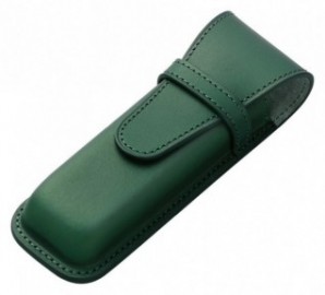 Pilot and Somes pen green leather case for 2 pens, SLS2-11-G