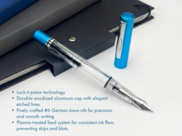 Monteverde USA MP1 Collectible Lock-It Piston Technology Fountain Pen Bright blue MV32112