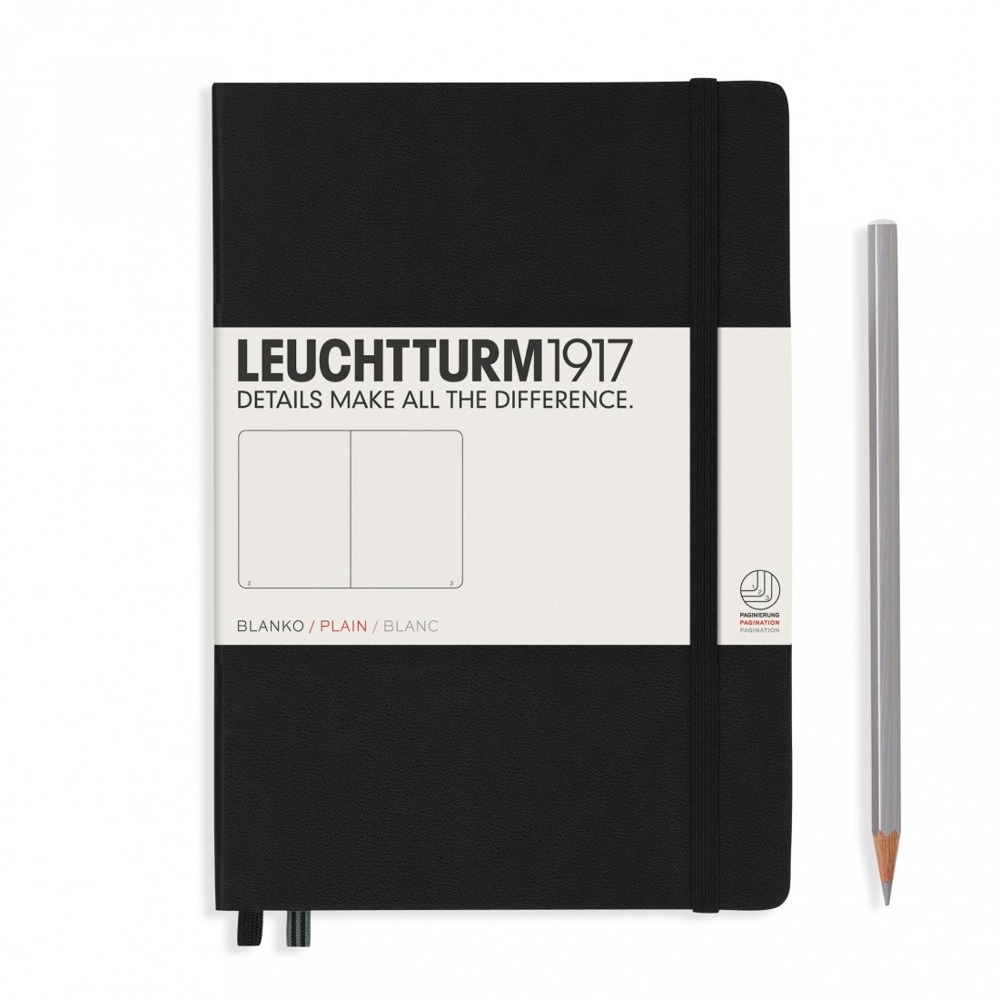 Leuchtturm 1917 Notebook A5 Black Plain Hard Cover