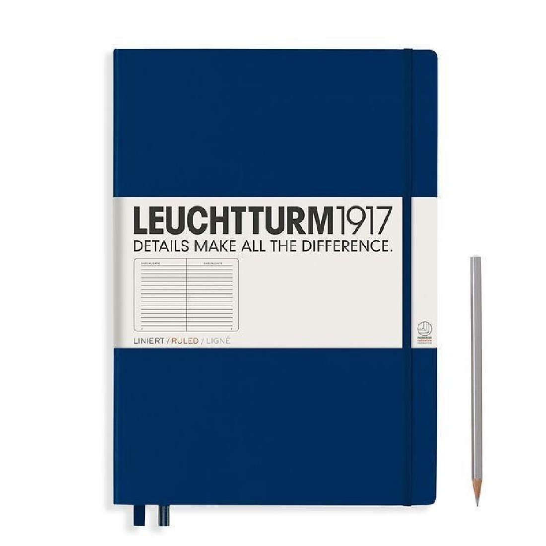 Leuchtturm 1917 Notebook A4 plus Navy Ruled Hard Cover