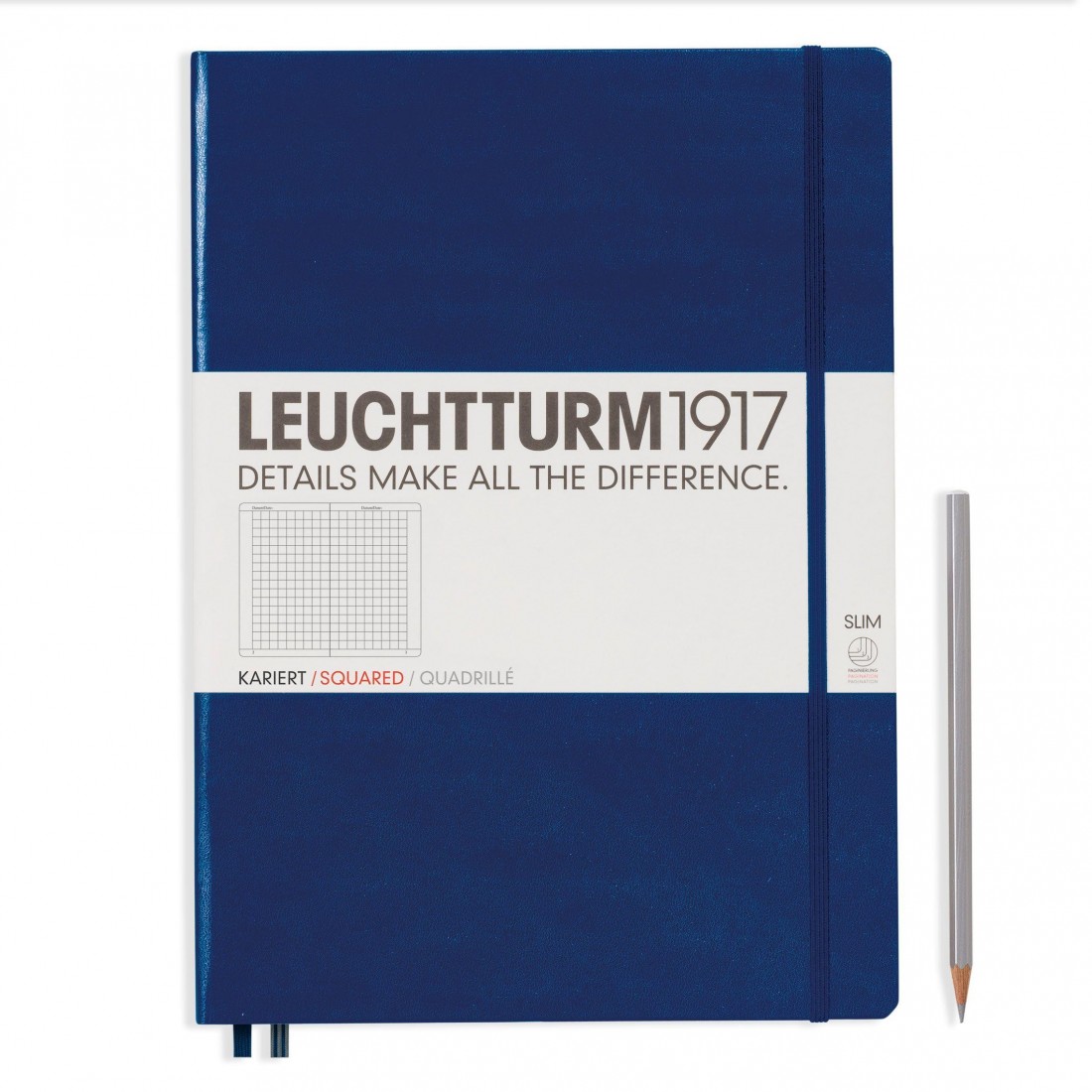 Leuchtturm 1917 Notebook A4 plus Blue Squared Hard Cover