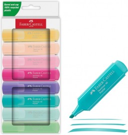 Faber Castell Highlighters, Pastel Colors - Box of 8 - 254658