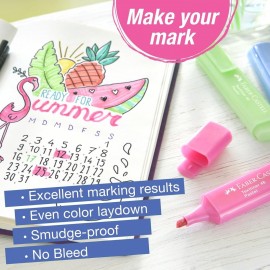 Faber Castell Highlighters, Pastel Colors - Box of 8 - 254658