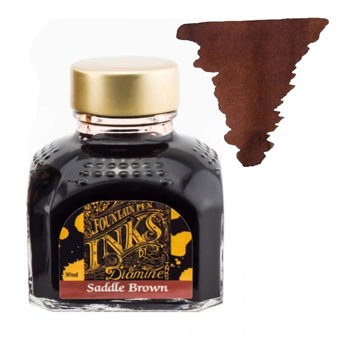Diamine 80ml Saddle Brown Ink Bottle