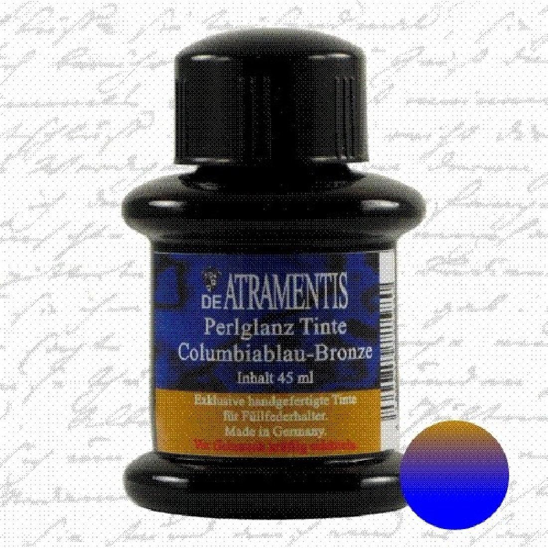 De Atramentis  Pearlescent ink 45ml Columbia Blue - Bronze