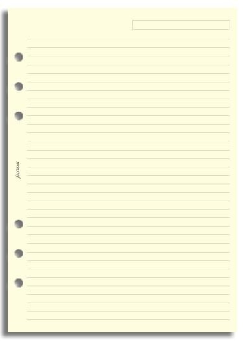 Filofax Refill A5 Cream Ruled Notepaper 343032