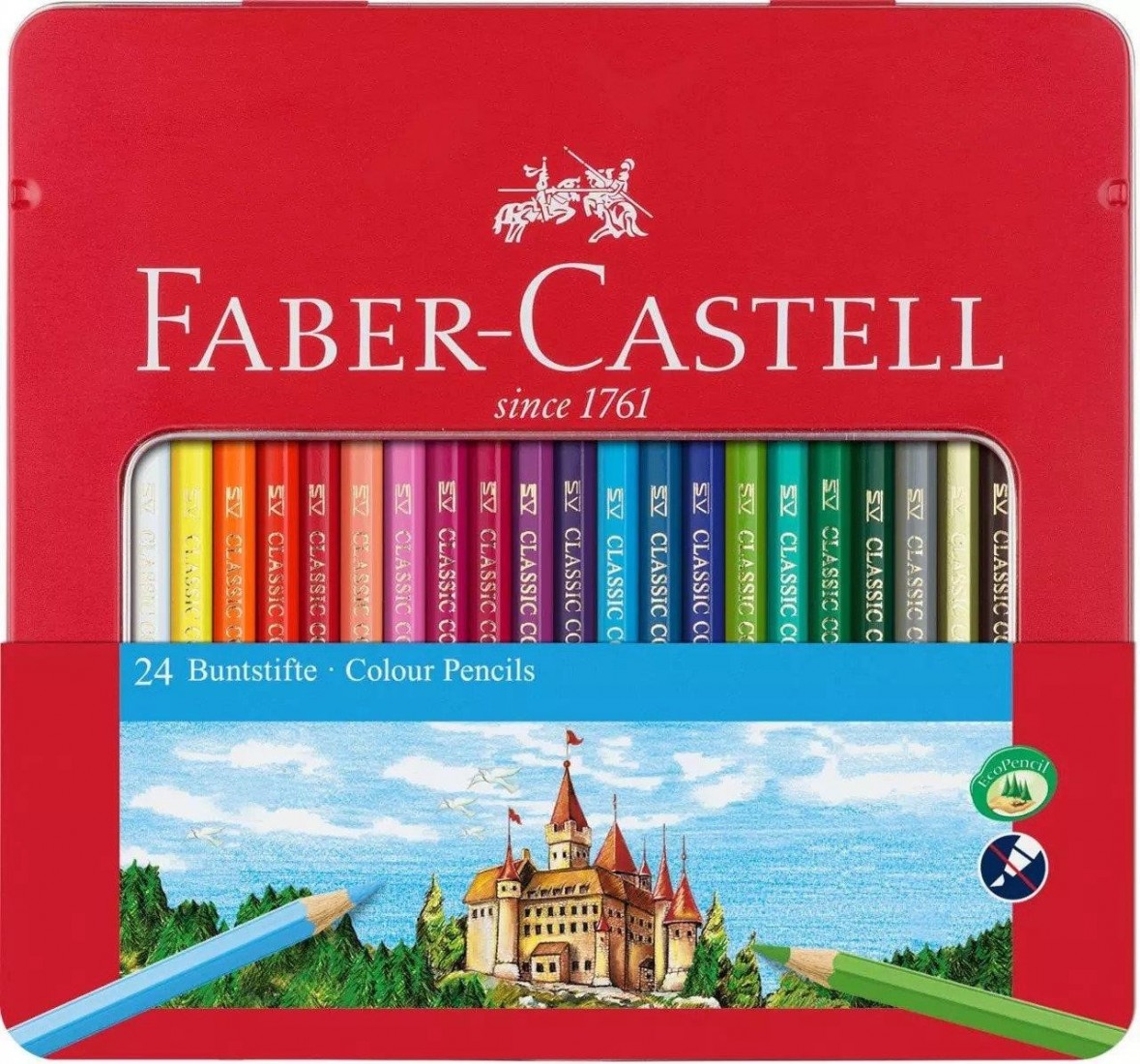 Faber Castell Classic Colour colour pencil,  tin of 24 115824