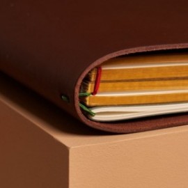 Paper Republic grand voyageur A4 chestnut leather journal