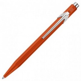 Caran Dache 849 metallic orange ballpoint pen with slim metal box 0849.776
