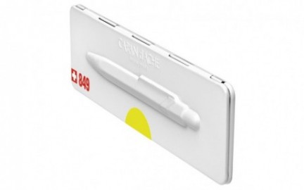 CARAN DACHE 849 Popline  fluo yellow ballpoint pen, with slim metal box 0849.970