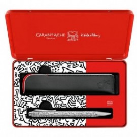 Caran DAche Keith Harring Ecridor Ballpoint Pen with Leather Pen Pouch Special Edition 0890.023