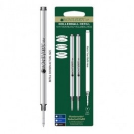 Monteverde Rollerball Refill To Fit Montblanc Rollerball Pen, Black Fine Point, 2pcs, M222