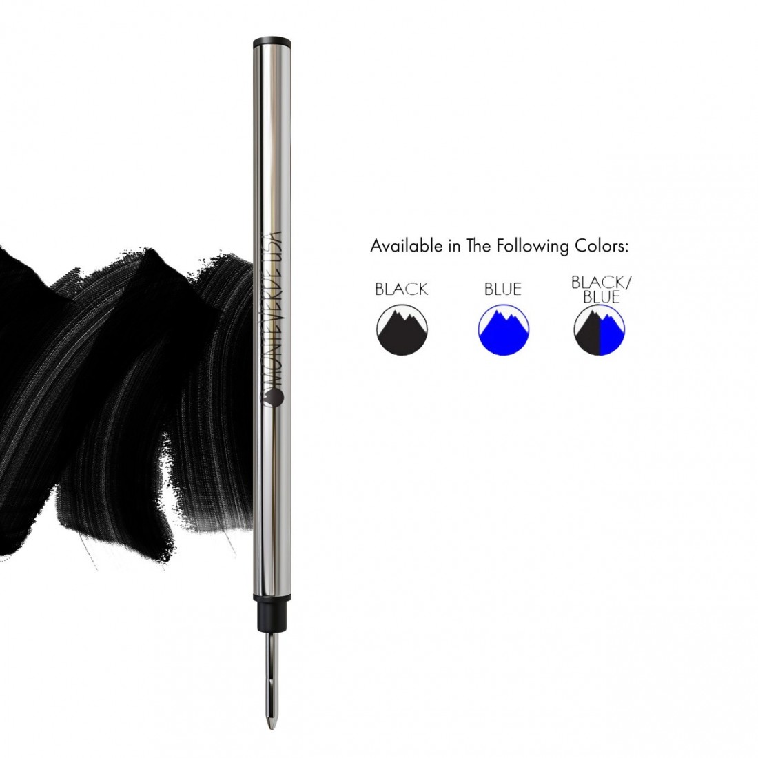 Monteverde USA Liquid Capless Ceramic Rollerball Refill To Fit Montblanc Pens, Medium Point, M233, 2pcs.