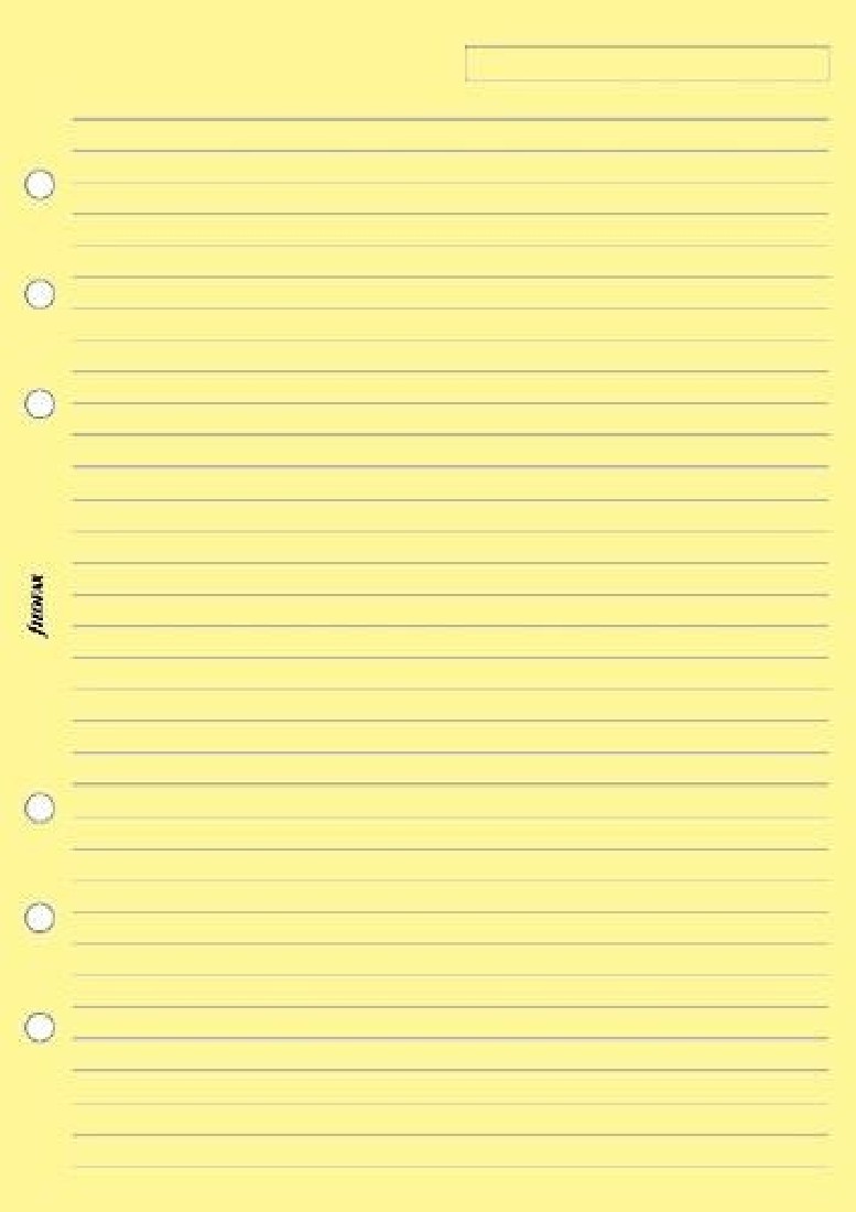 Filofax Refill A5 Organiser Yellow Ruled Paper 343010